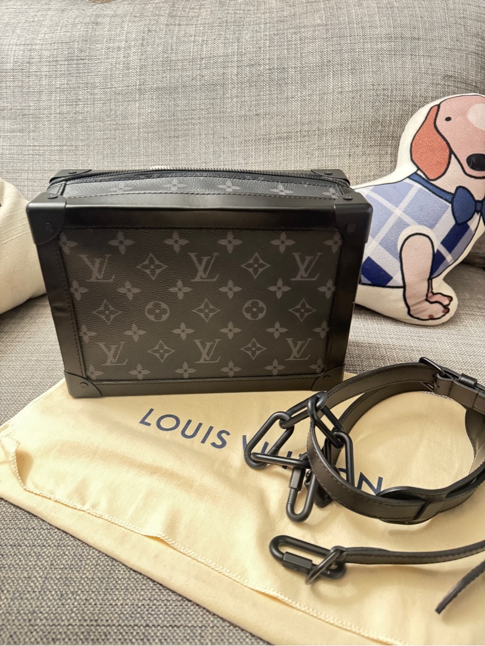 Louis Vuitton Black Monogram Soft Trunk Belt Bag